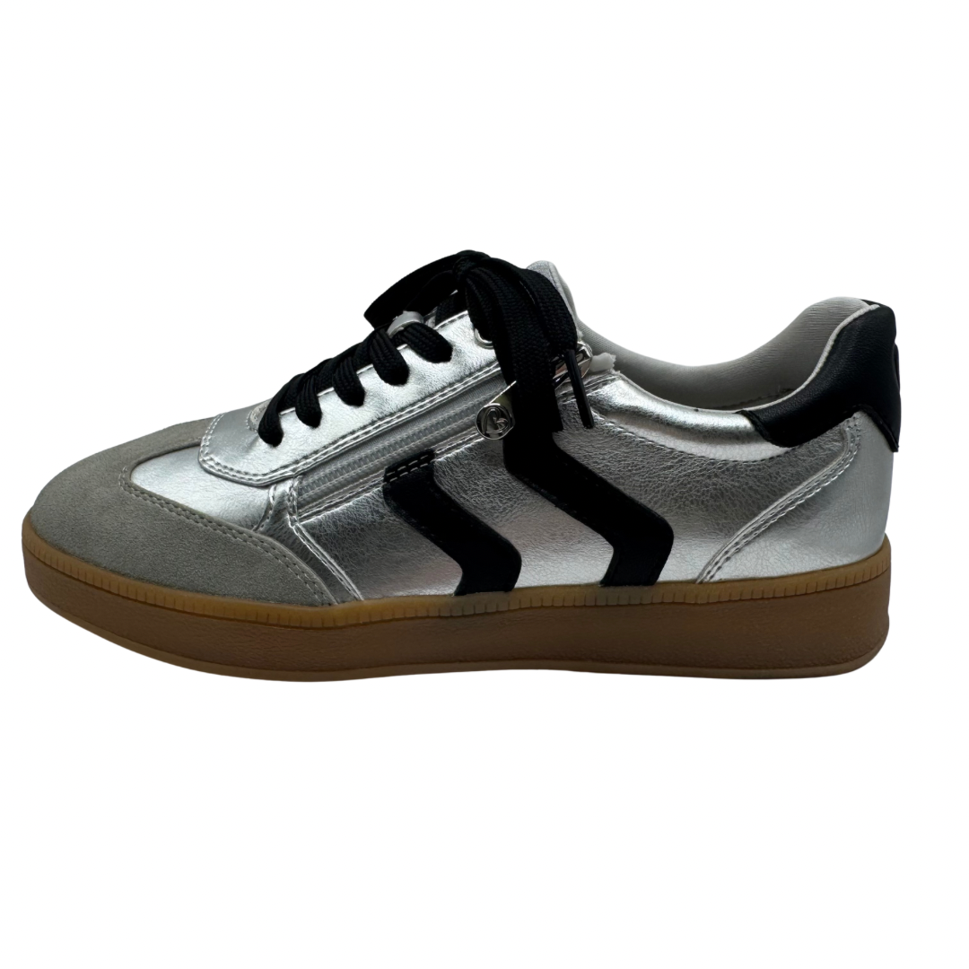 Marco Tozzi Silver &amp; Black Trainers