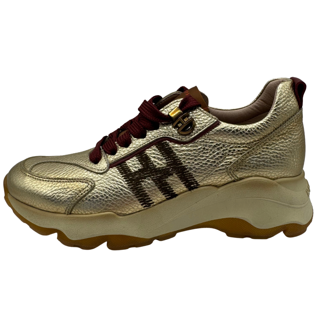 Hispanitas Gold &amp; Burgundy Trainers