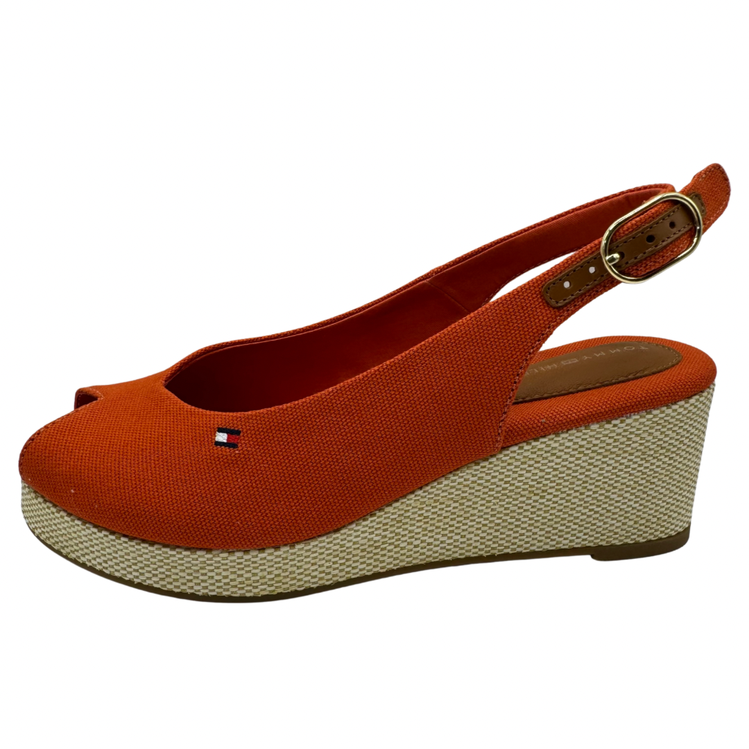 Tommy Hilfiger Burnt Orange Low Wedge Sandals