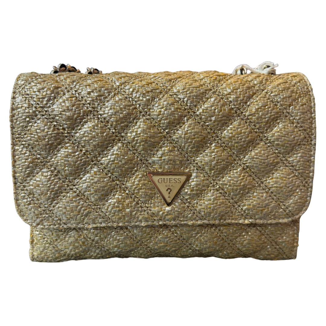 Guess Gold Diamond Pattern Shoulder Bag