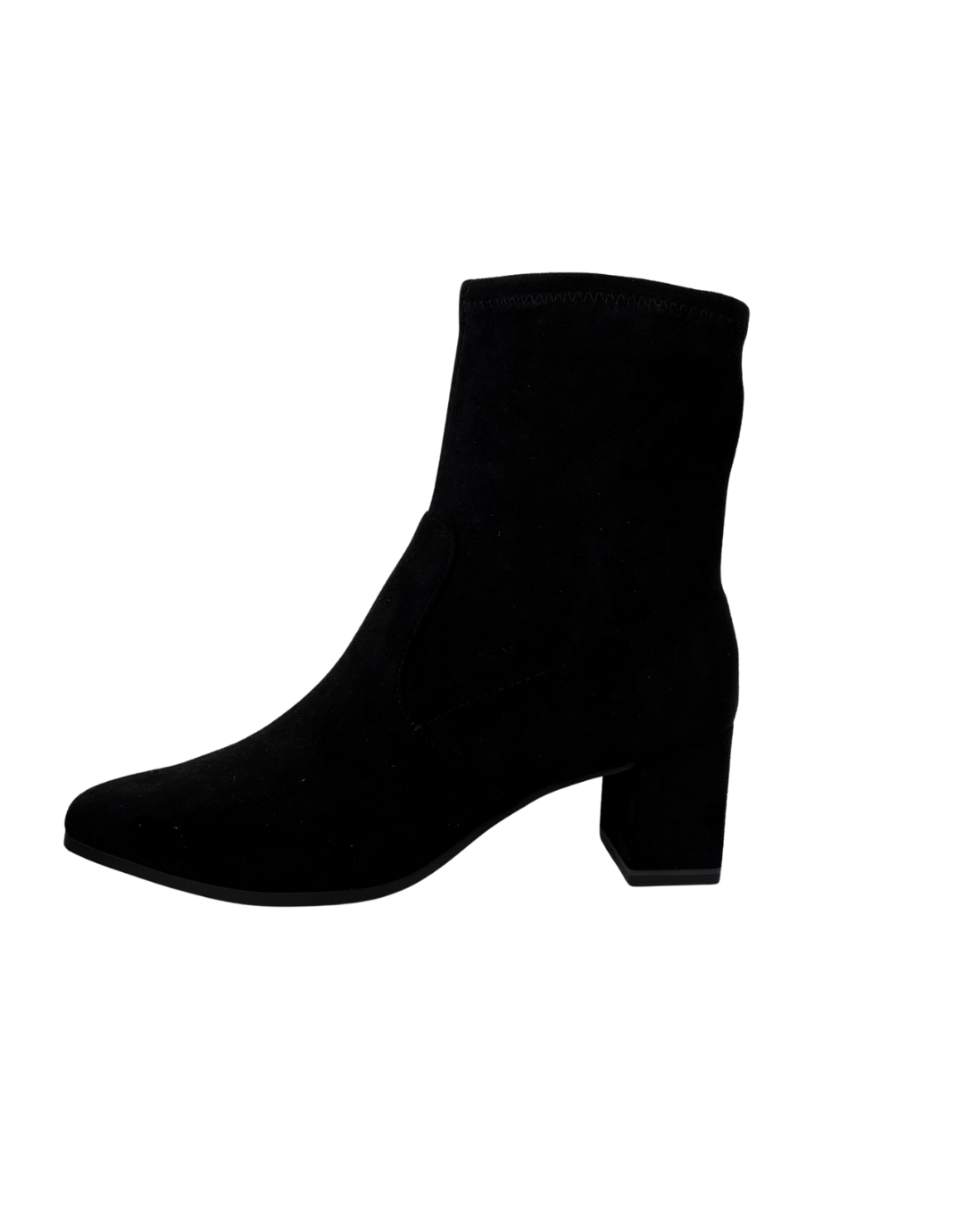 Caprice Black Suede Boot with Block Heel