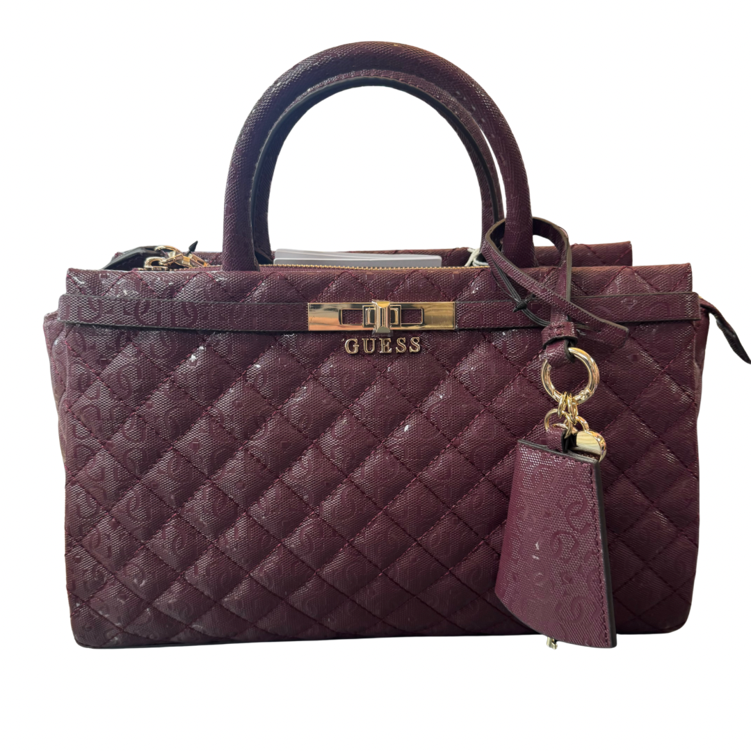 Guess Wine Quilted Handbag