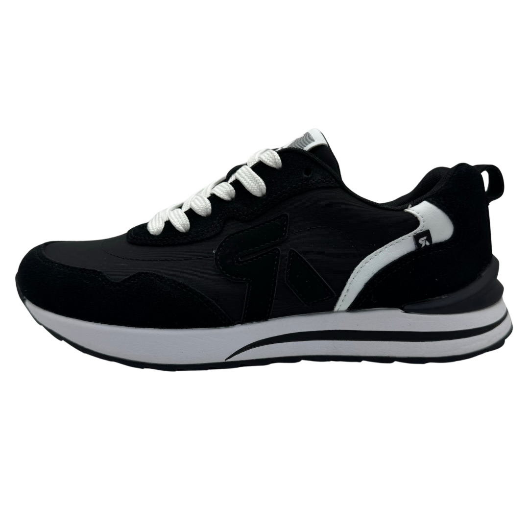 Rieker Black Trainers with Suede Detail