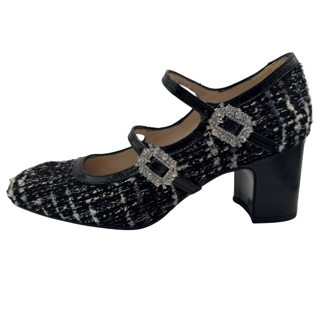 Marian Black &amp; White Tweed Heels