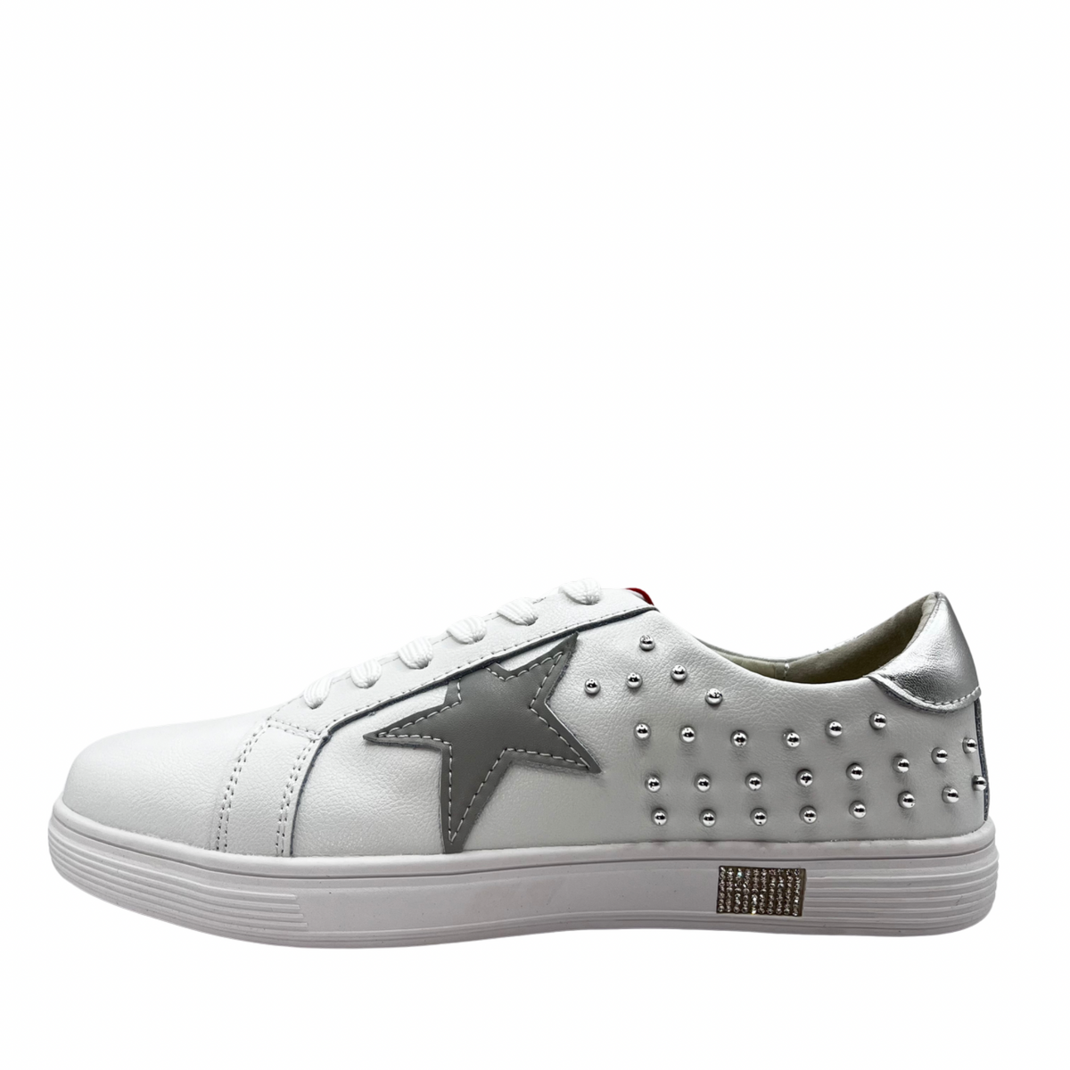 Drilleys White and Silver Star Trainer With Studs