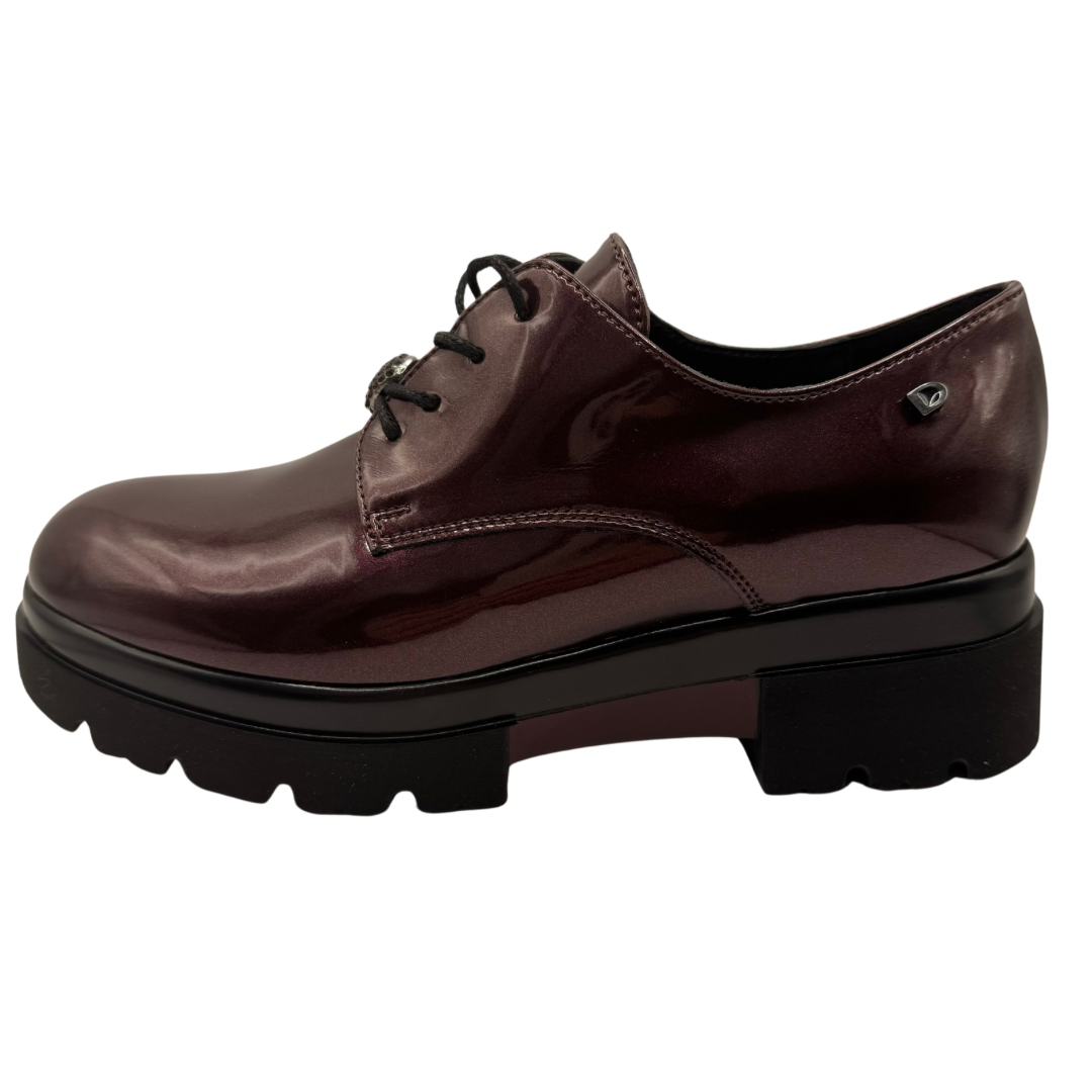 Donna Serena Burgundy Patent Leather Brogues