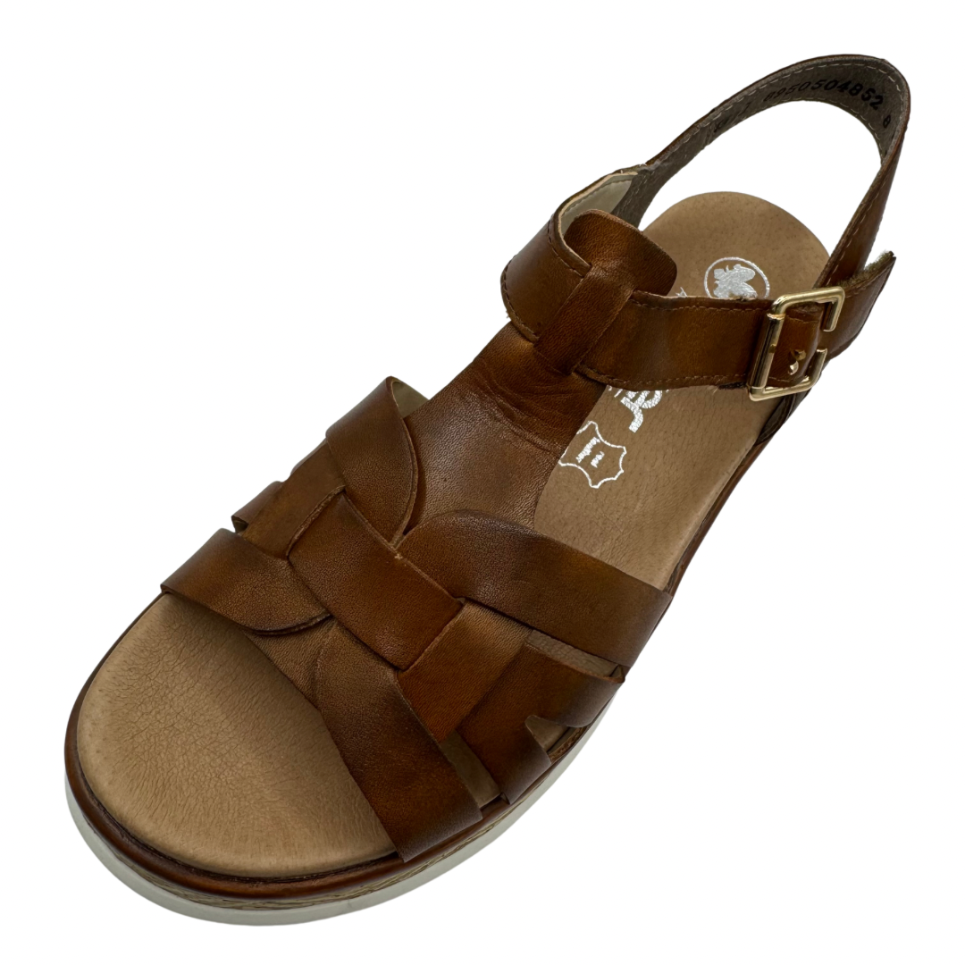 Rieker Brown Sandals with Velcro Straps