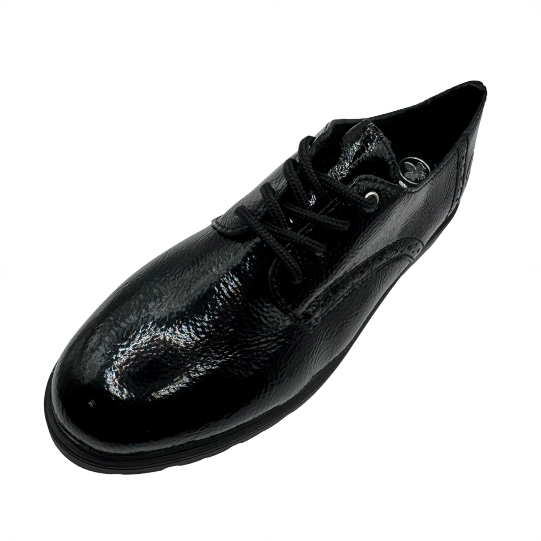 Rieker Black Patent Brogues