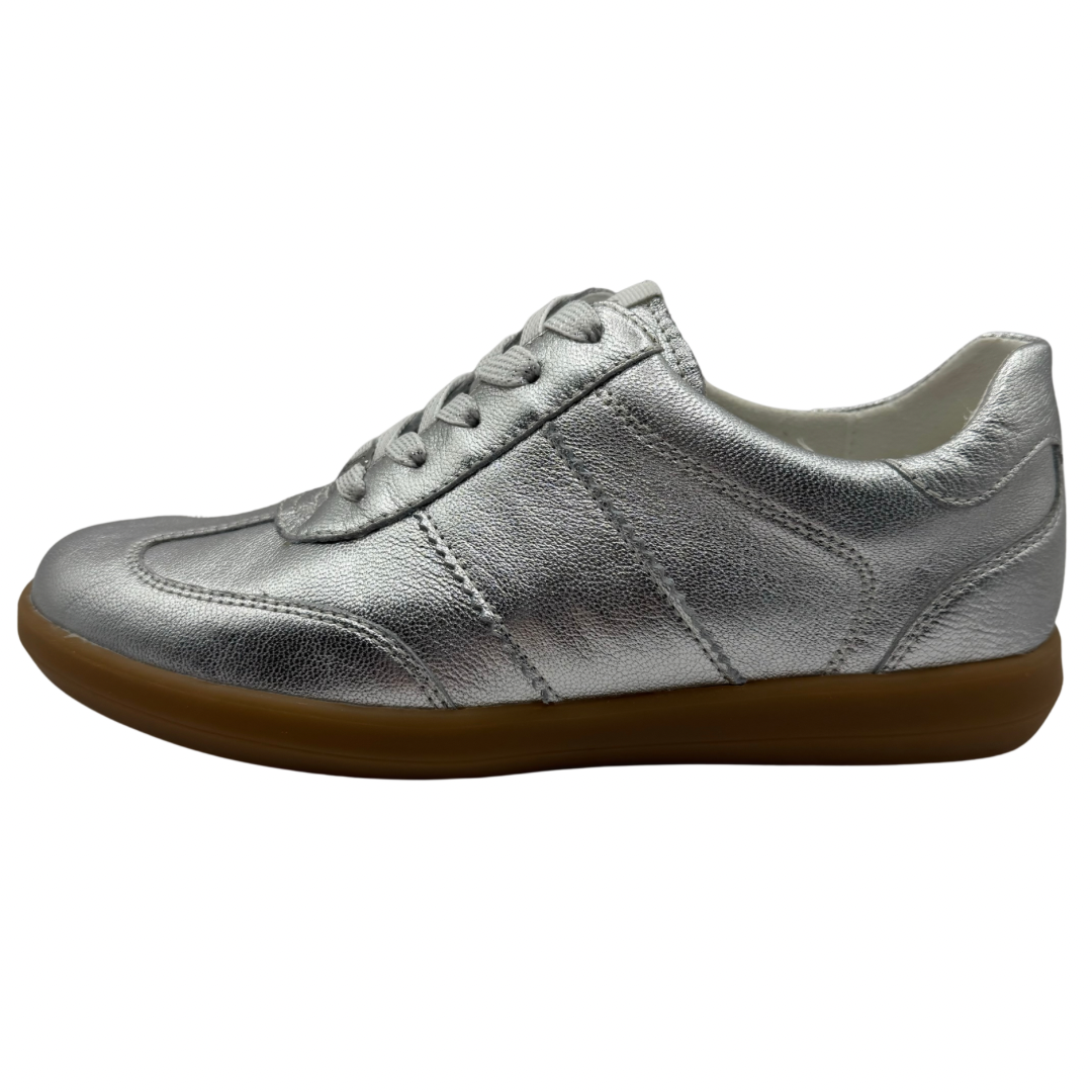 Caprice Silver Metallic Trainers