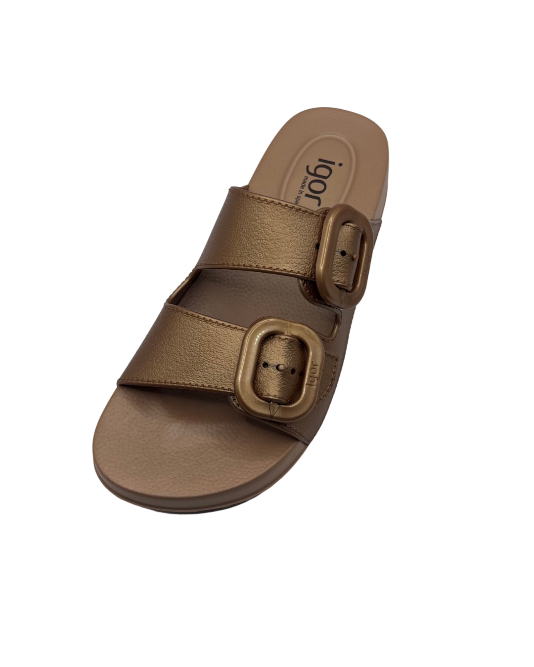 Igor Bronze Slip on Sandals with Buckle