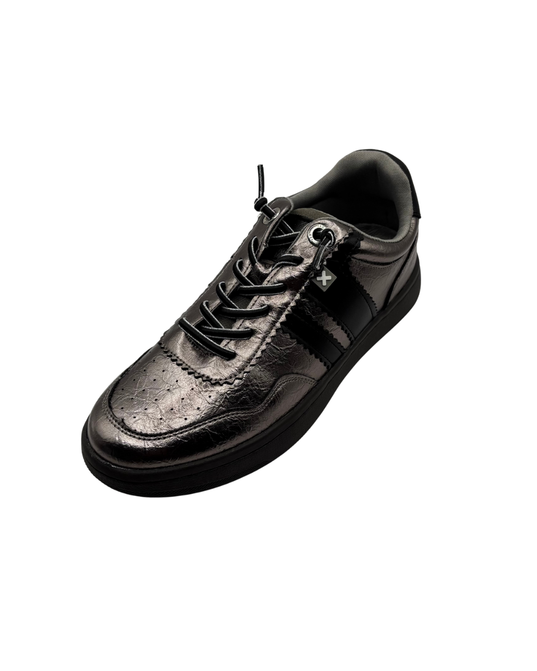 XTI Pewter and Black Trainer with Elasticated Laces