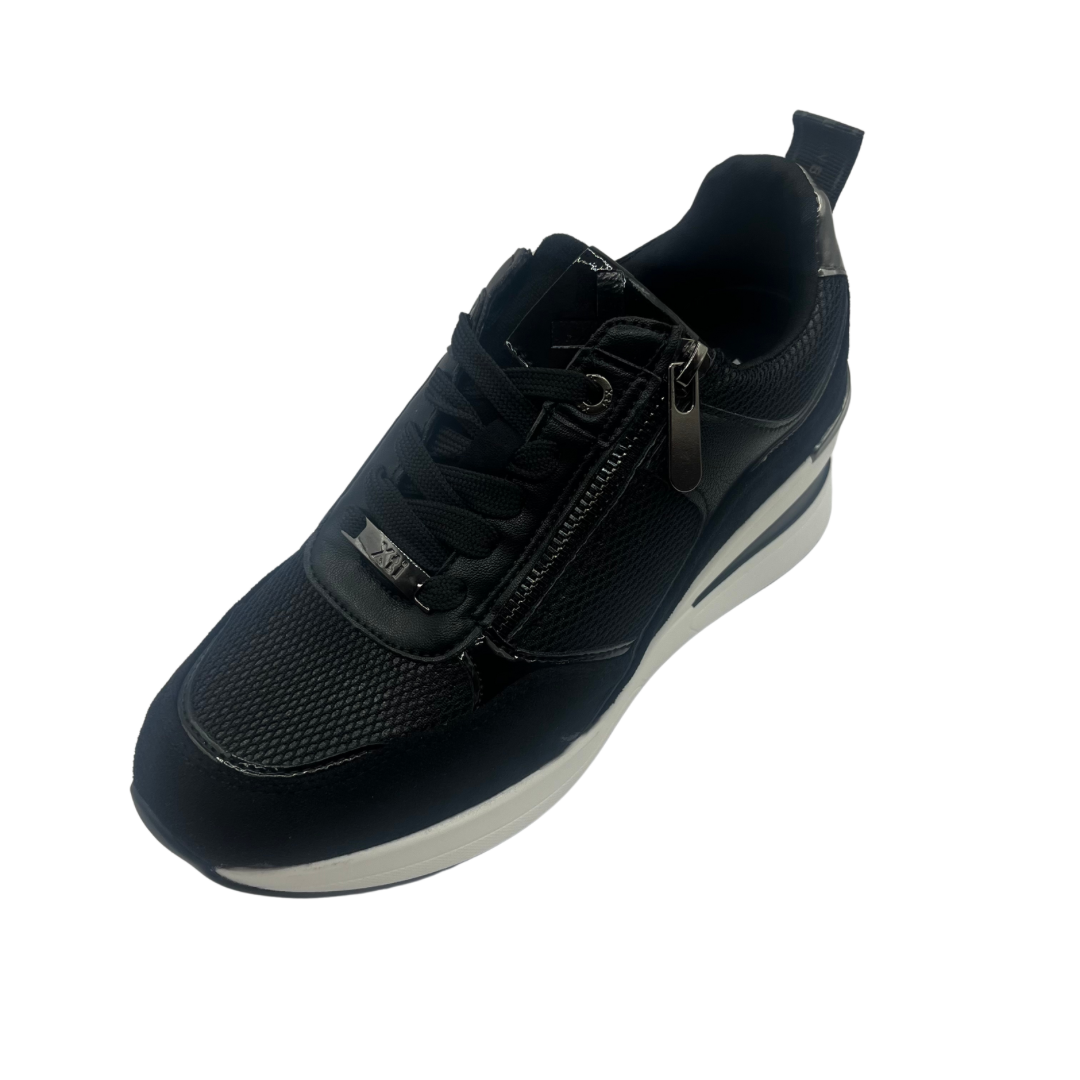 XTI Black Wedged Trainer