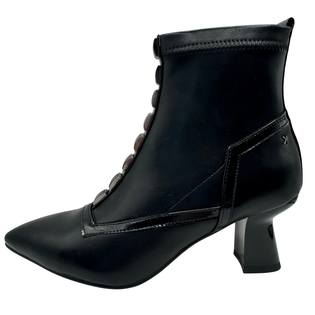 Kate Appleby Black Pointed Heeled Boots with Detail up the Front