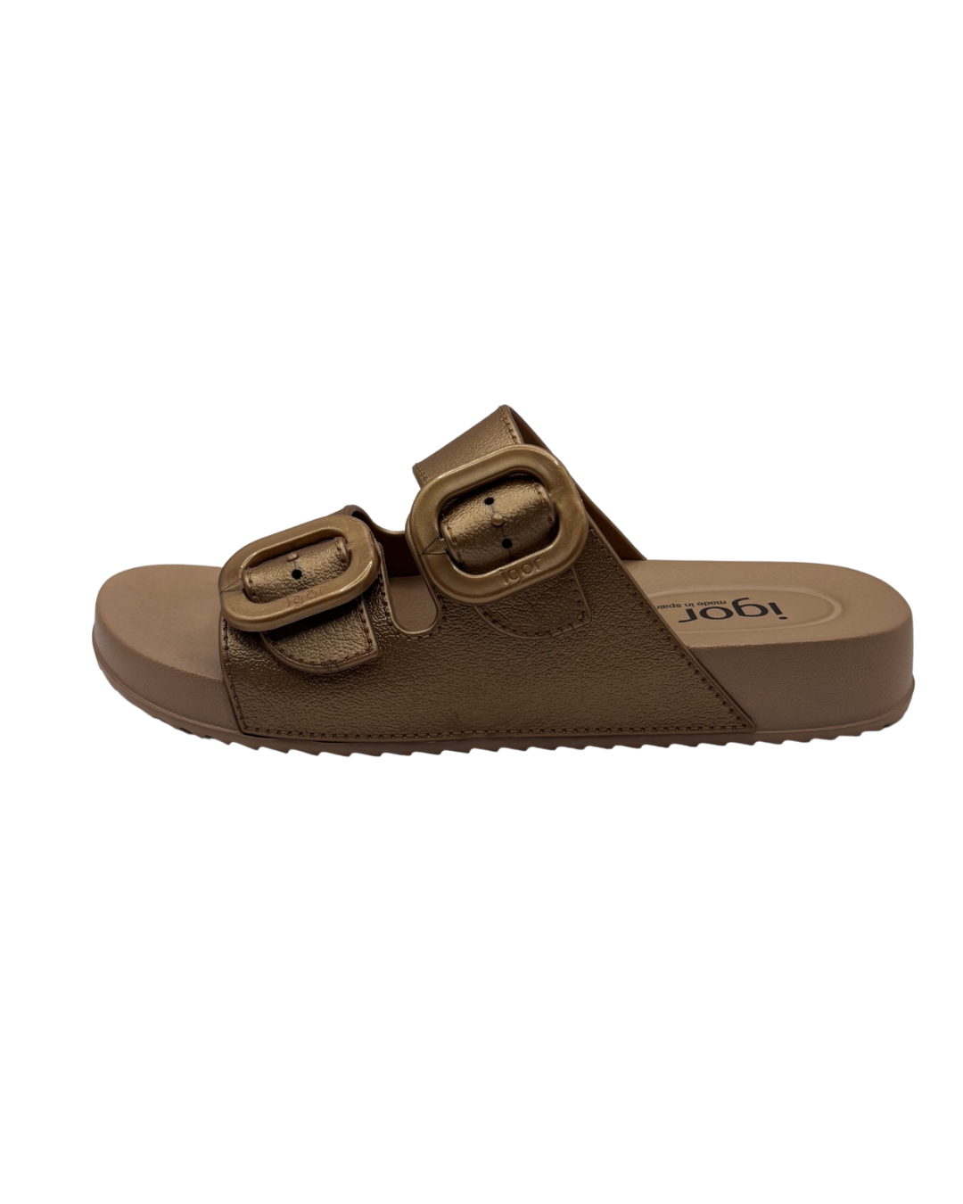 Igor Bronze Slip on Sandals with Buckle