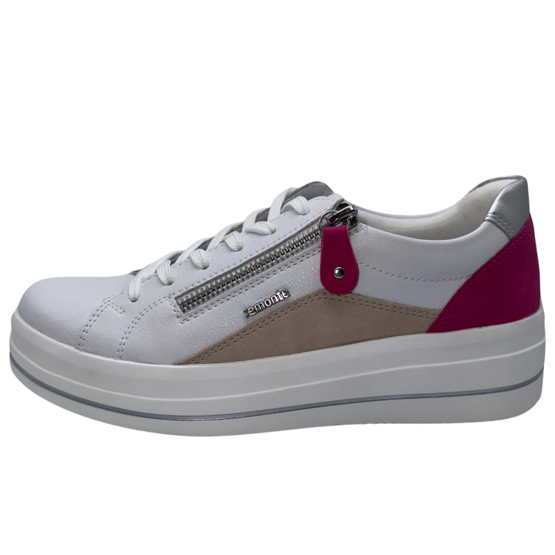 Remonte White and Pink Trainers