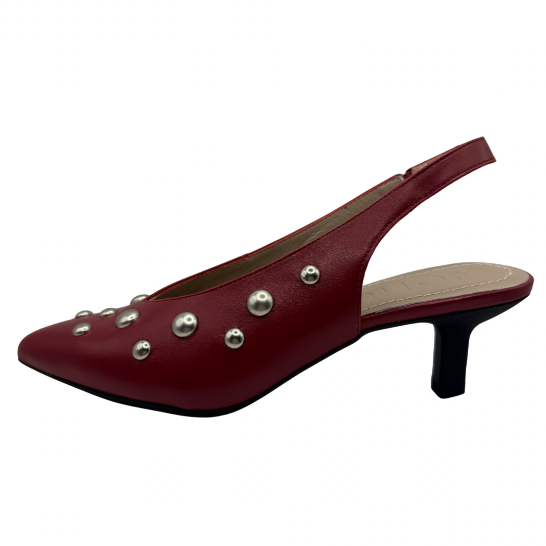 Wonders Red Slingback Kitten Heel
