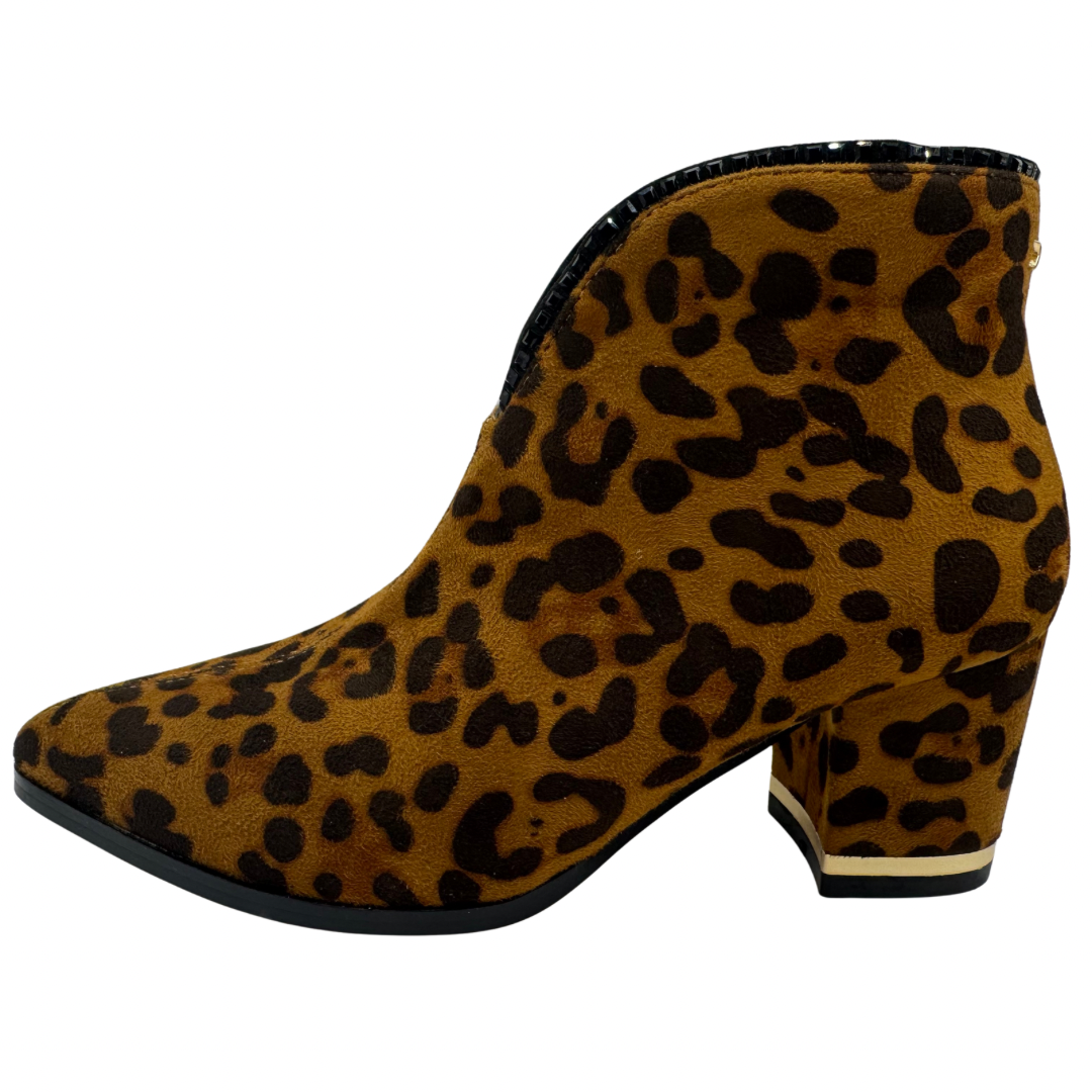 Kate Appleby Leopard Print Low Block Heel Boots with Diamnte Detail