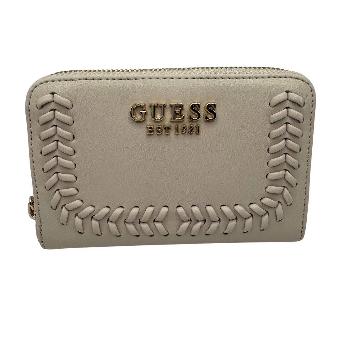 Guess Cream Small Purse with Stitch Detail