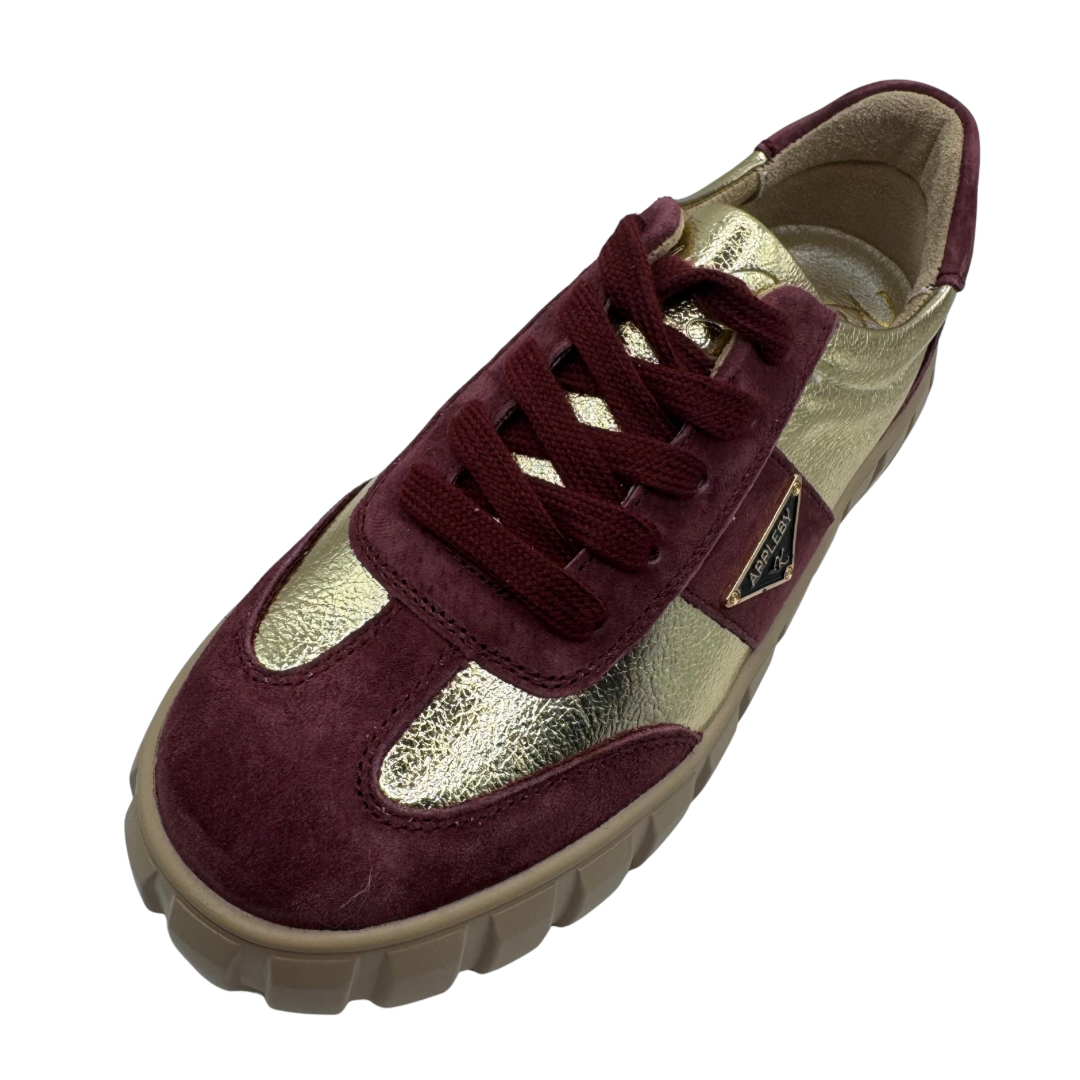 Kate Appleby Burgundy &amp; Gold Trainers