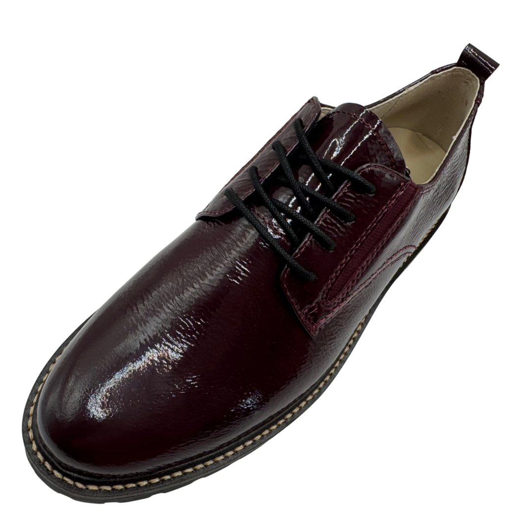 Caprice Burgundy Patent Brogues