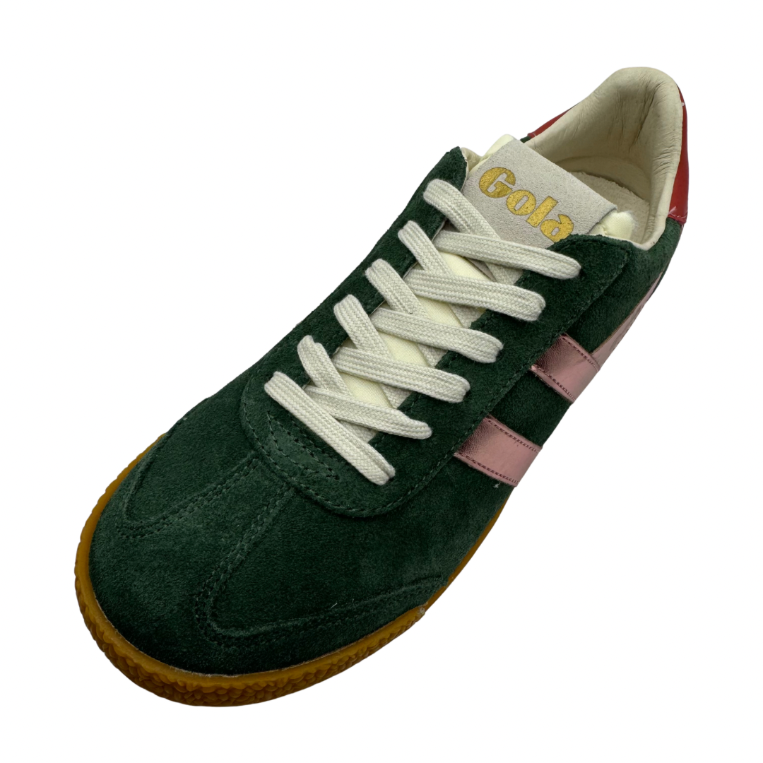 Gola Green Trainers with Pink Detail