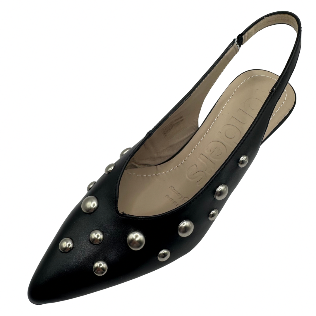 Wonders Black Slingback Kitten Heel