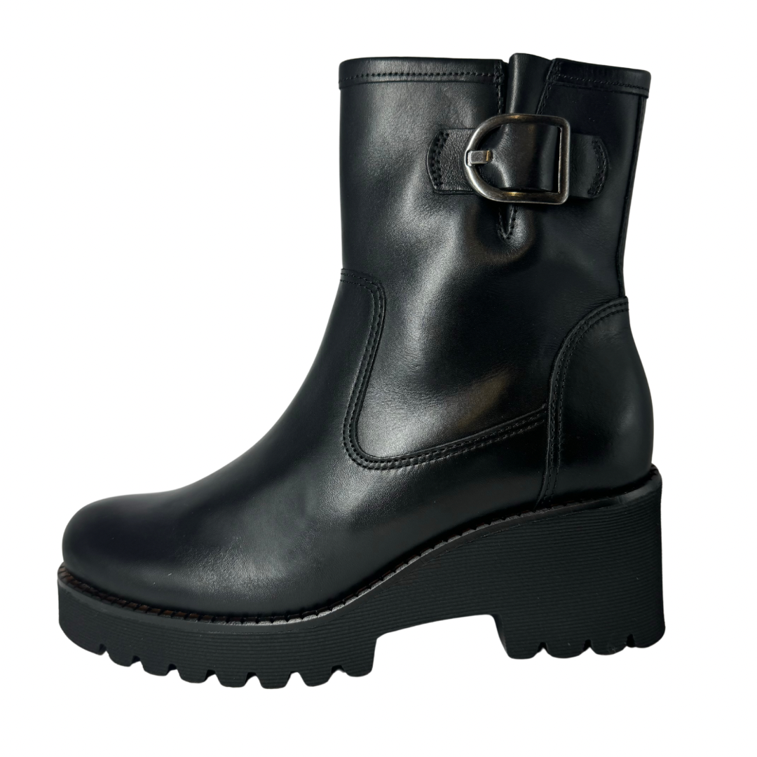 Gabor Black Boots with Buckle on the Side