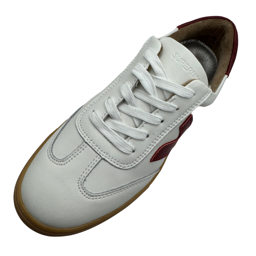 Drilleys White &amp; Red Platform Trainers