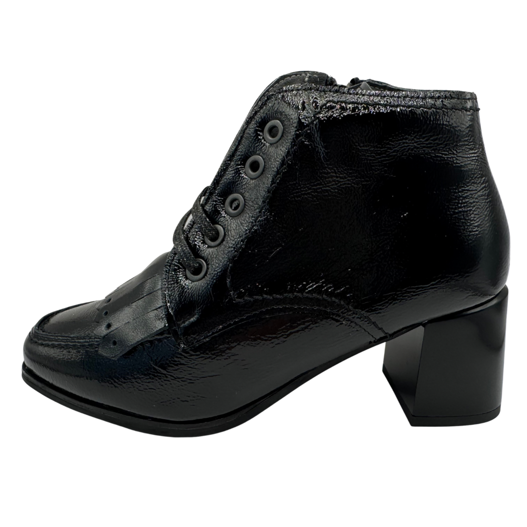 Pitillos Black Patent Heeled Boots