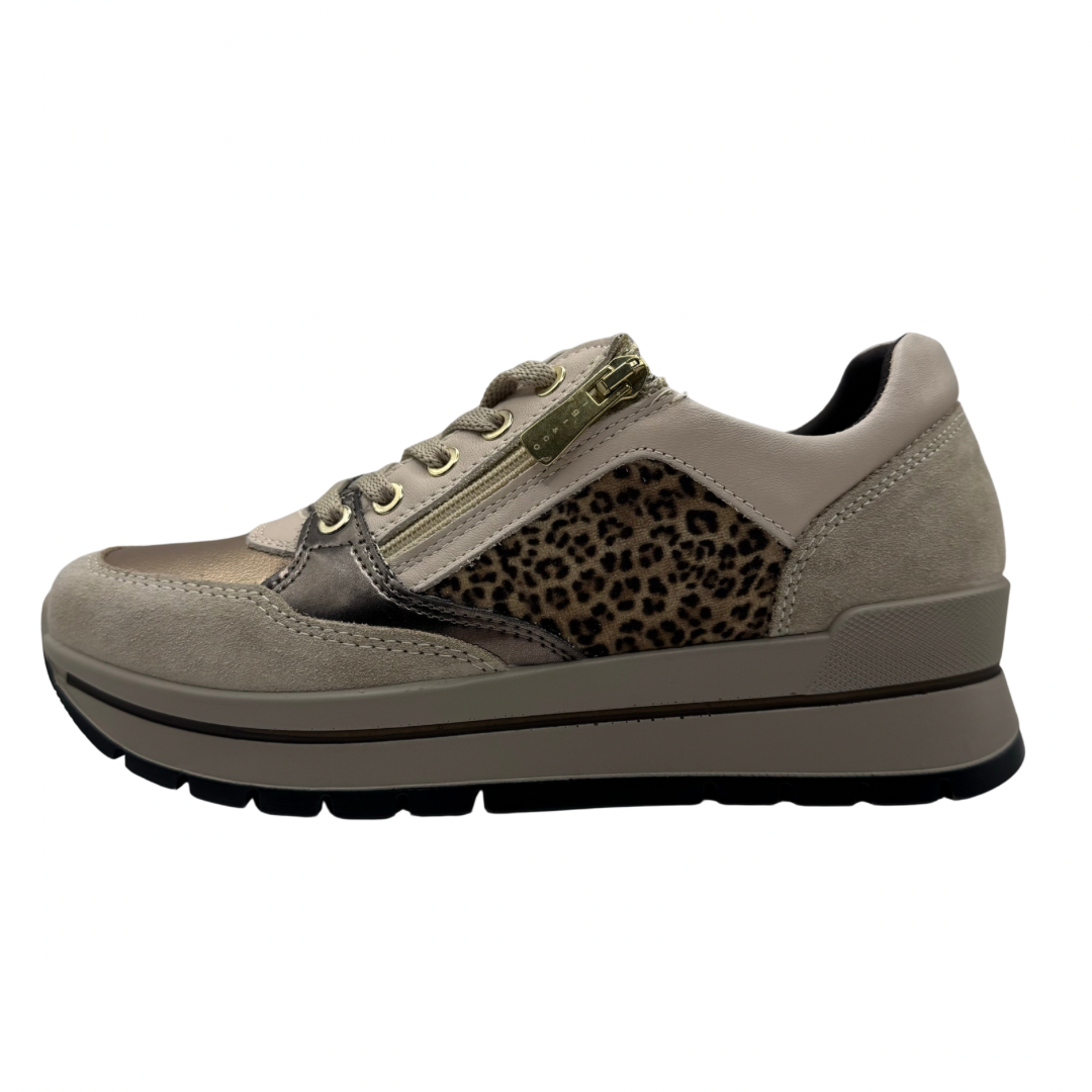 Igi &amp; Co Nude, Leopard Print &amp; Beige Trainers