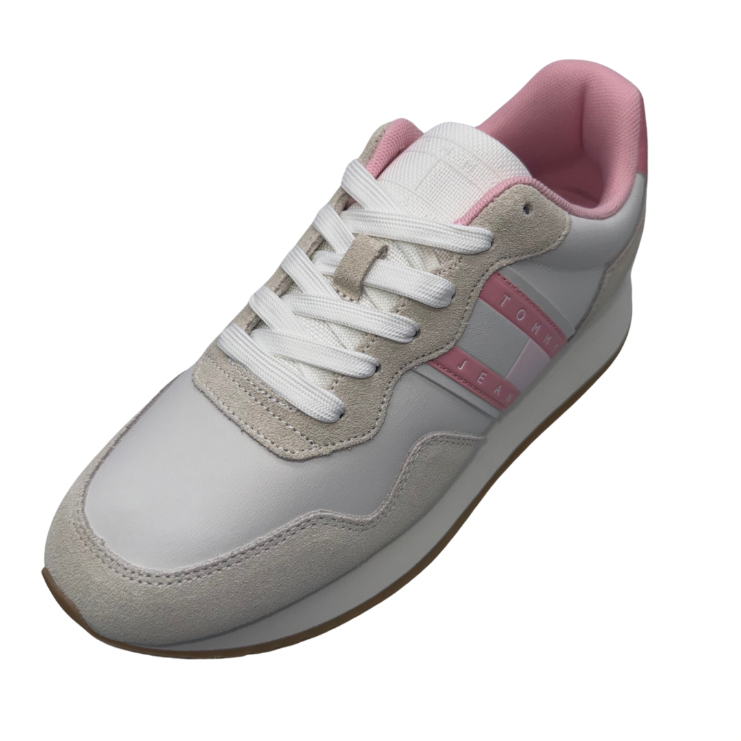 Tommy Jeans White, Beige and Pink Trainers