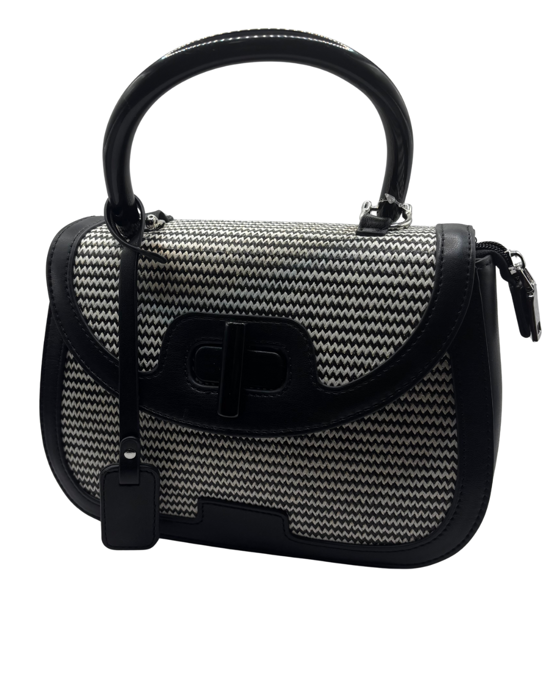 Remonte Black and White Patterned Small Handbag with Extendable Strap