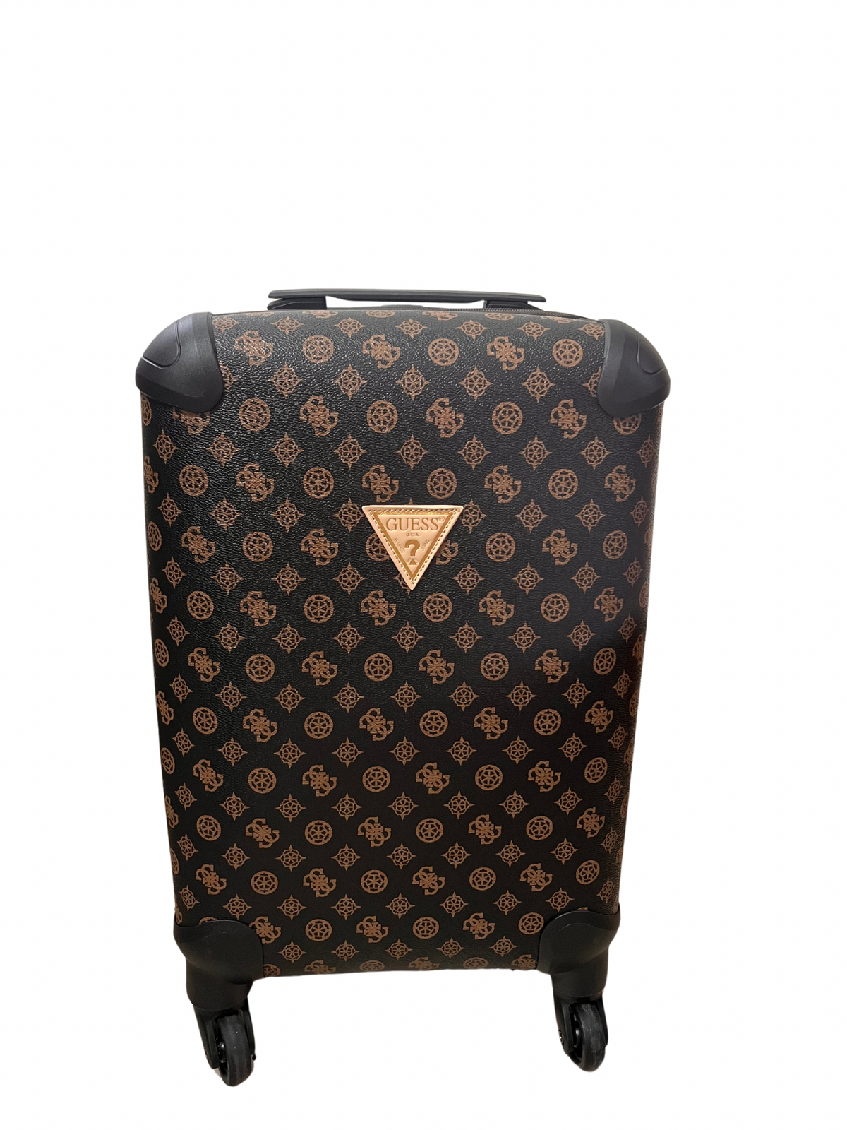 Guess Brown Logo Pattern Suitcase