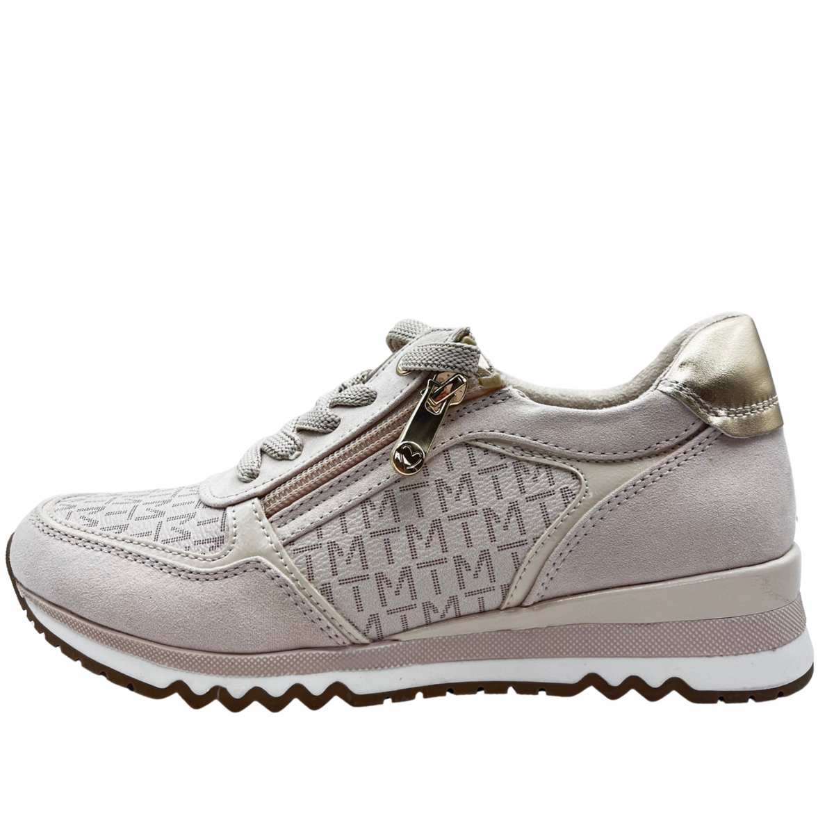 Marco Tozzi Beige Trainer With Side Design
