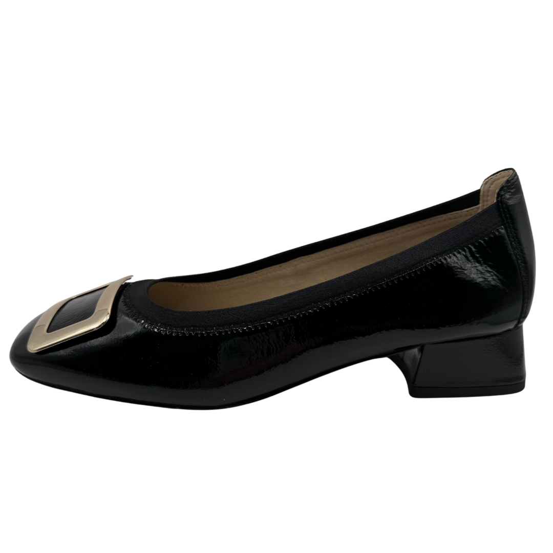 Caprice BLack Heels with Rectangle Detail