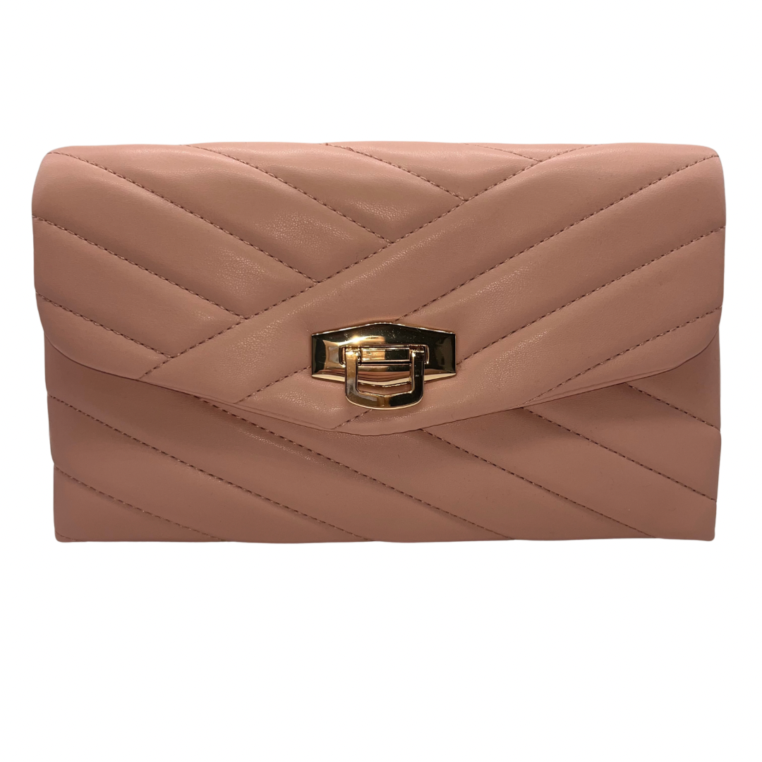 Pepe Moll Soft Nude Clutch with Gold Detail