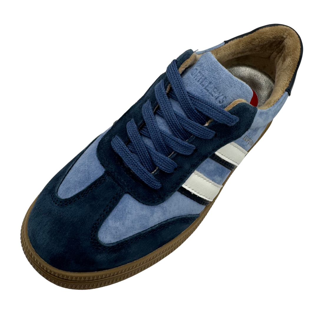 Drilleys Navy, Blue &amp; White Platform Trainers