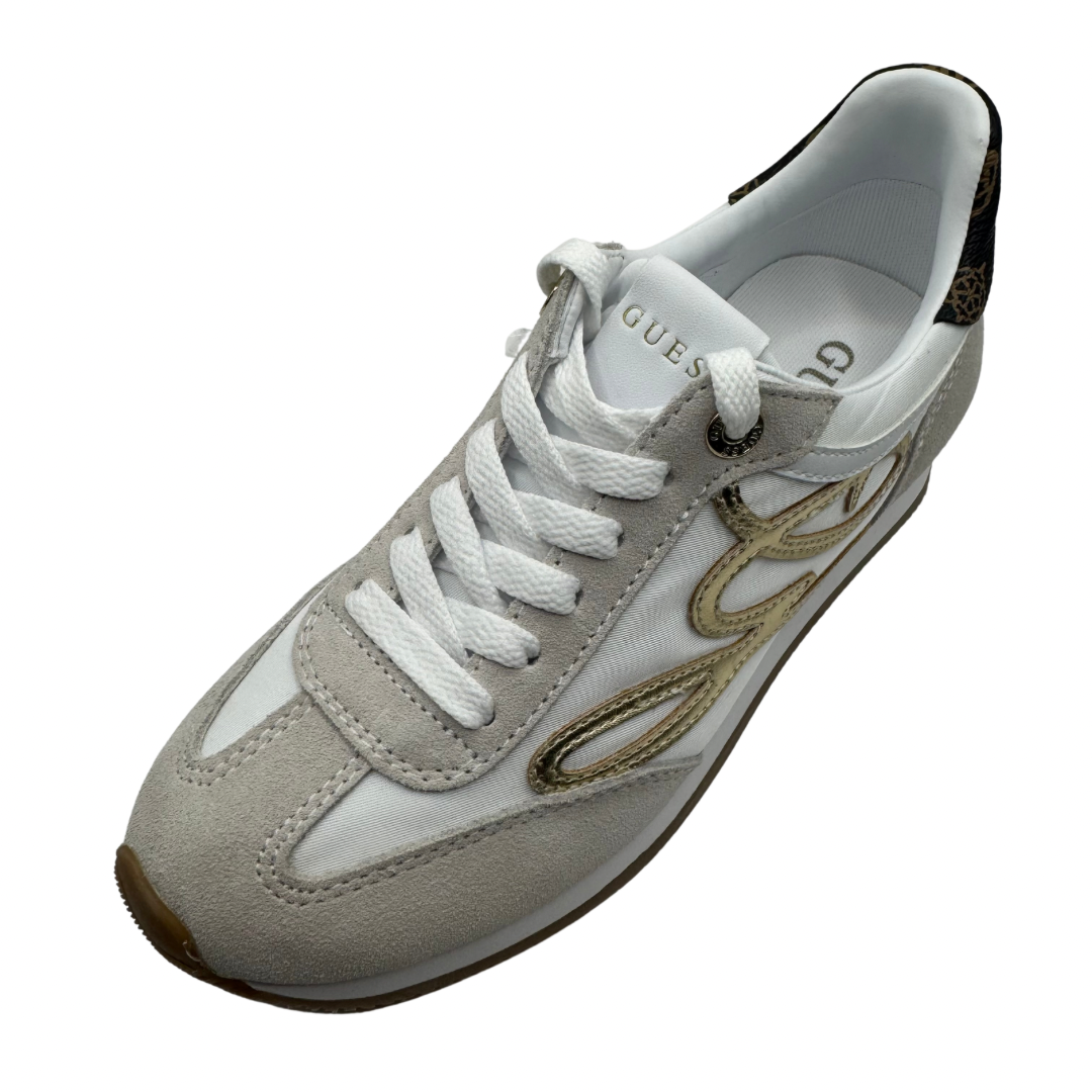 Guess White &amp; Beige Trainers