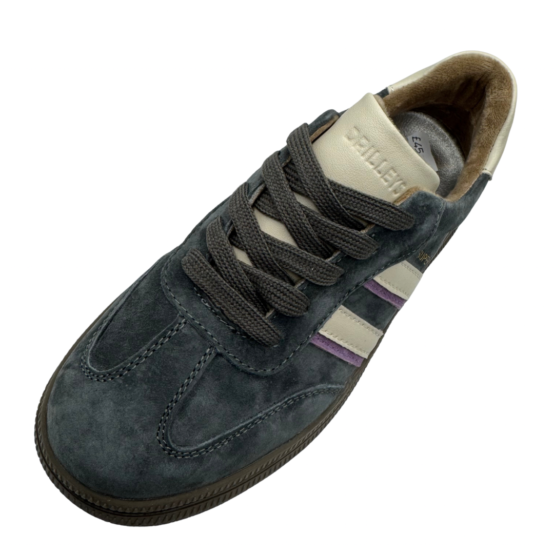 Drilleys Grey, Cream &amp; Purple Platform Trainers