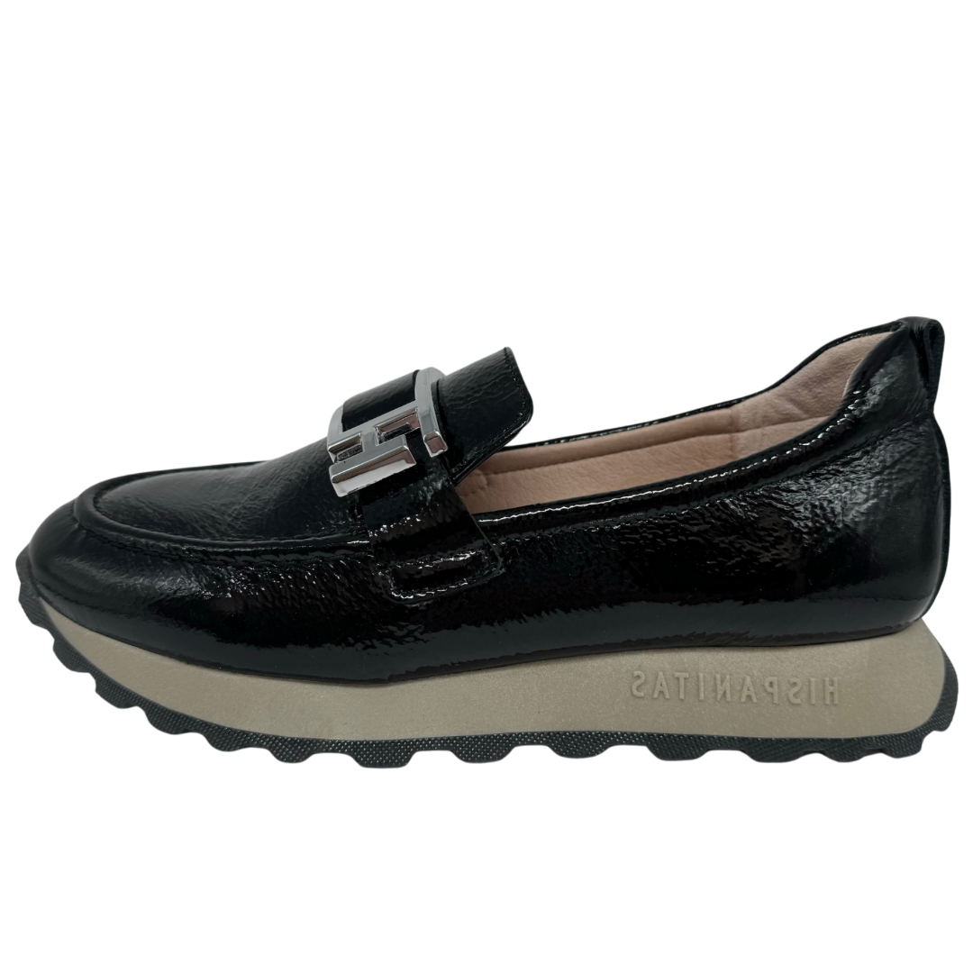 Hispanitas Black Patent Loafer Shoes