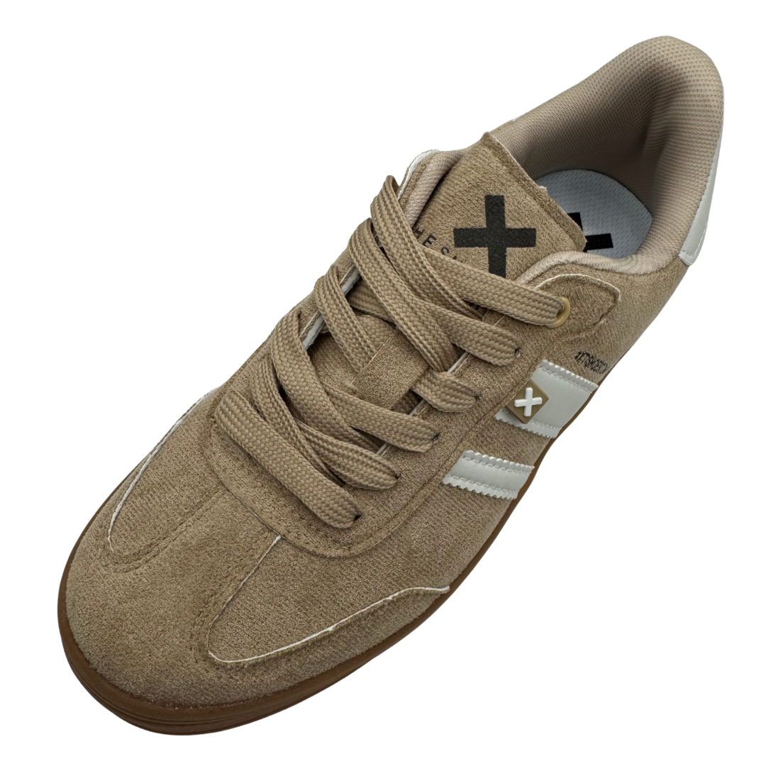 Xti Beige &amp; White Platform Trainers
