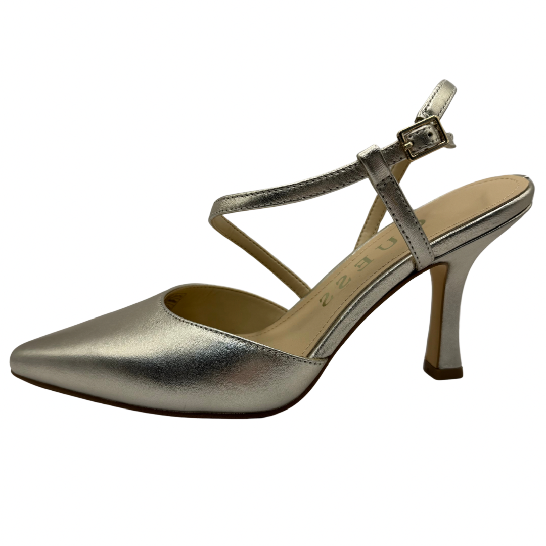 Guess Light Gold Crossover Slingback Heels