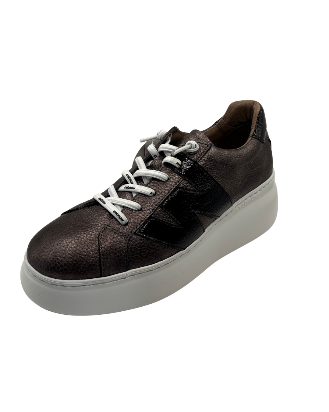 Wonders Pewter and Black Platform Trainers