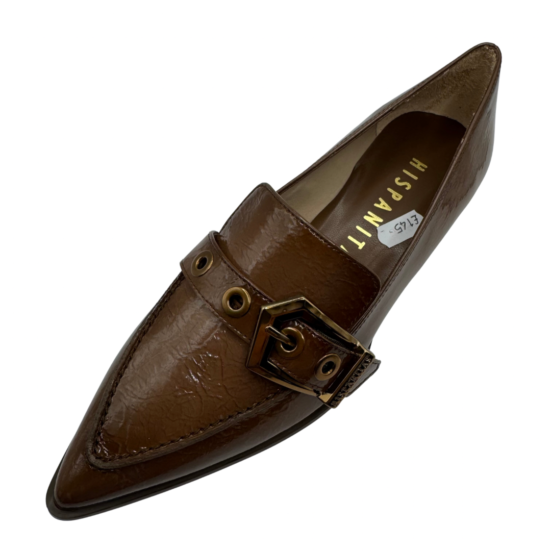 Hispanitas Brown Patent Pointed Loafers