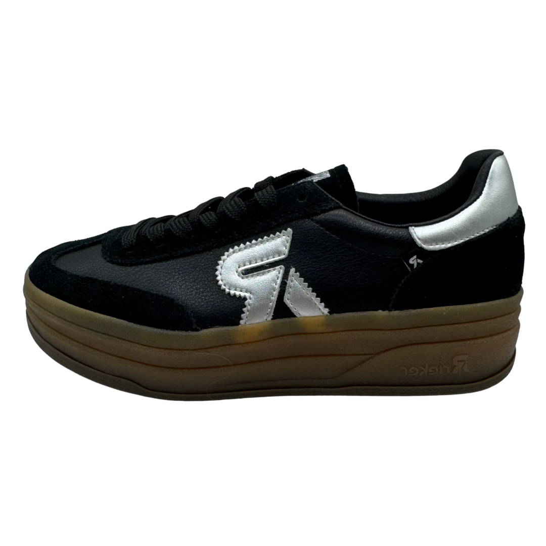 Rieker Black Platform Trainers