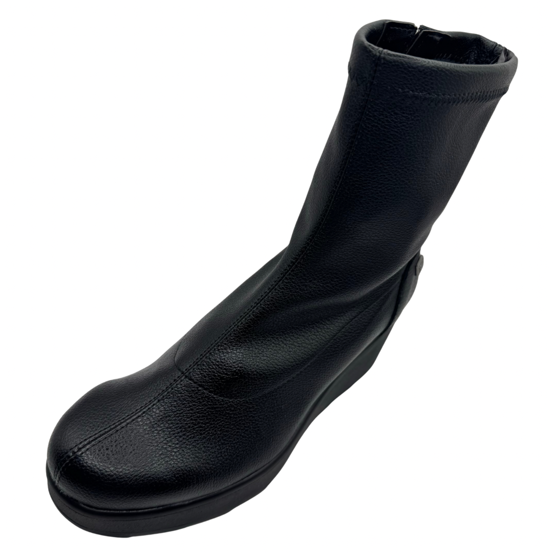 Jose Saenz Black Wedge Boots
