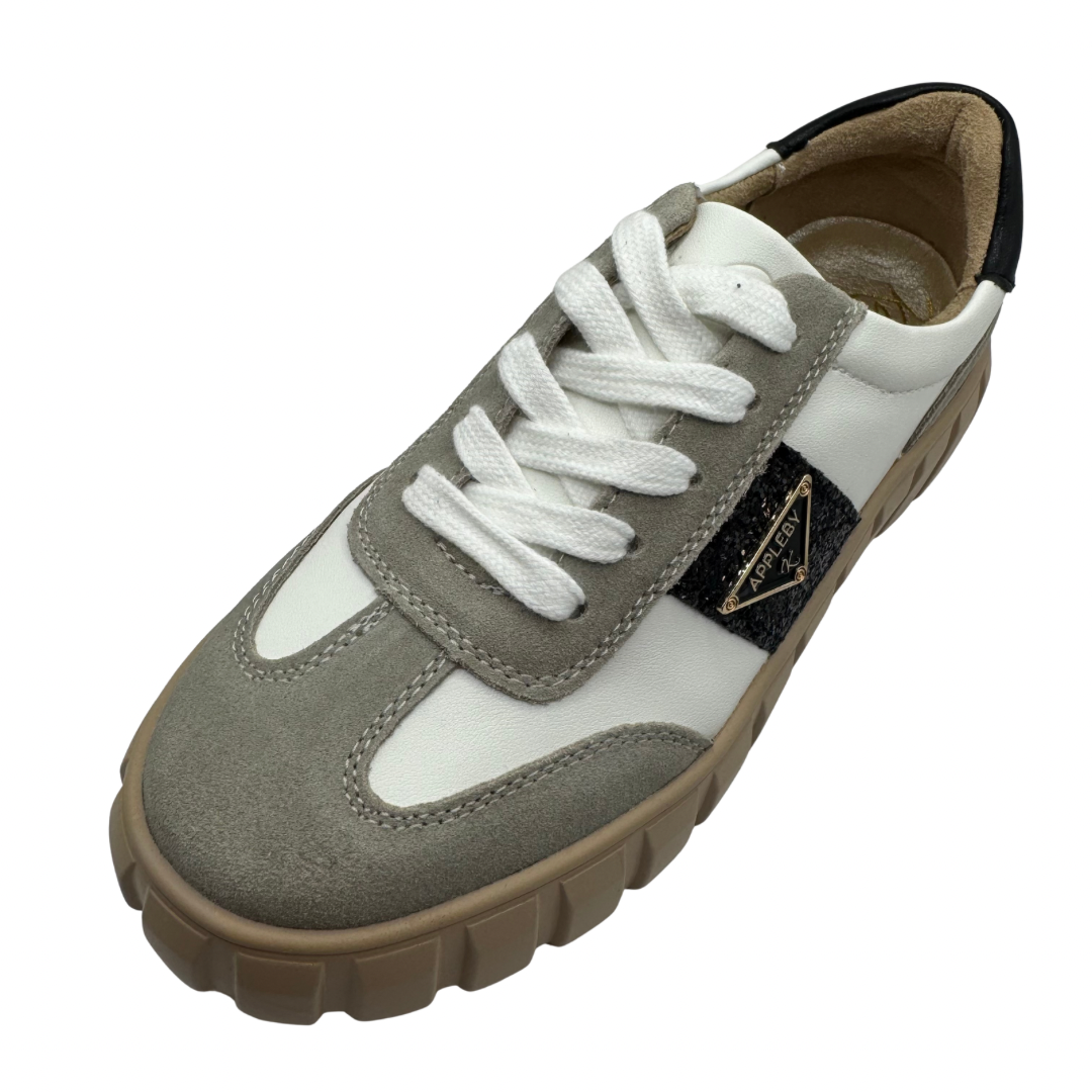 Kate Appleby White, Beige &amp; Black Platform Trainers
