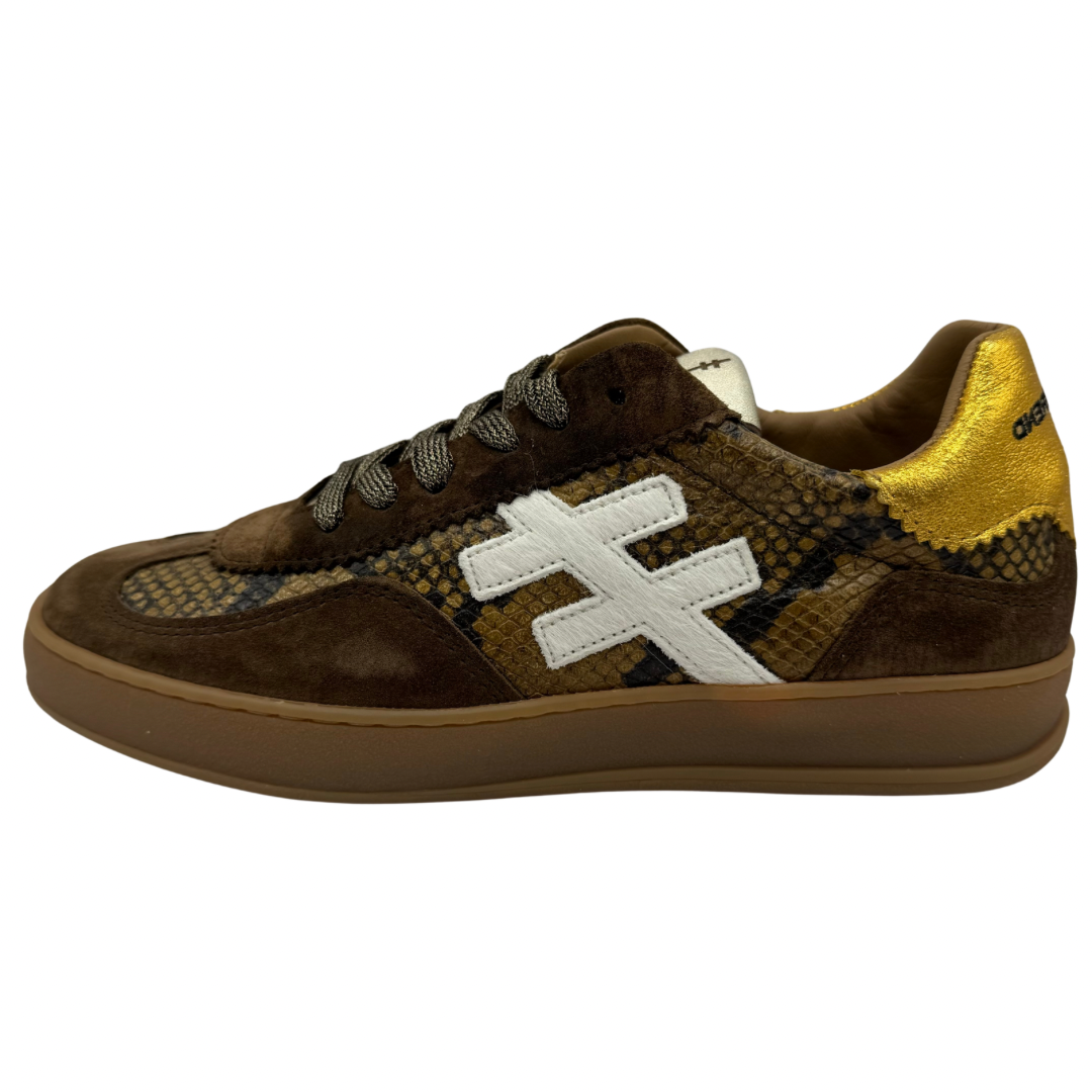 Another Trend Brown Snake Print Trainers