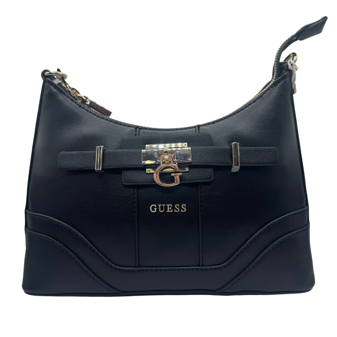 Guess Black Shoulder Bag with Gold Detail