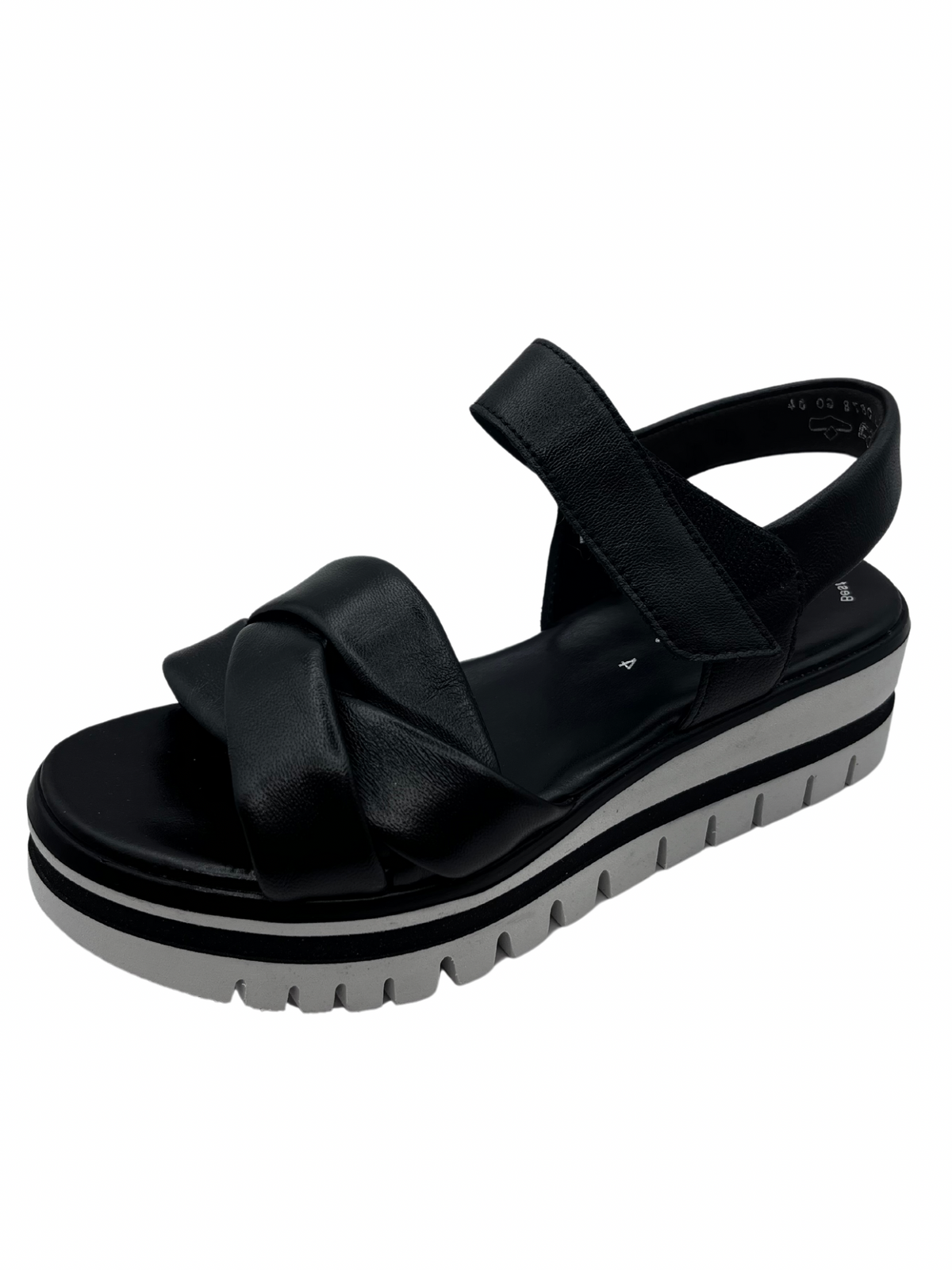 Gabor Black Cross Over Leather Sandals